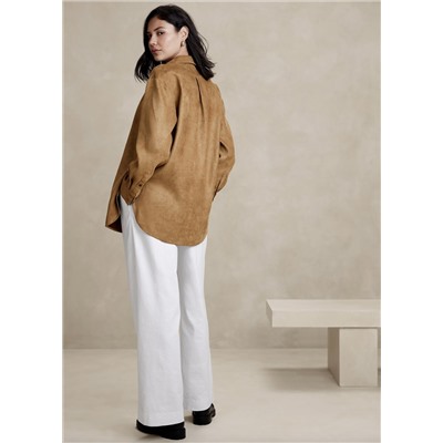 Banana Republic Factory - OVERSIZED VEGAN SUEDE SHIRT