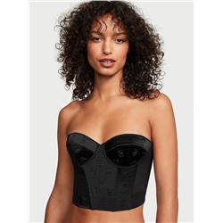VERY SEXY Shine Logo Satin Strapless Corset Top