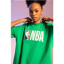 Defacto Fit Nba Lisanslı Oversize Fit Bisiklet Yaka Kısa Kollu %100 Pamuk Tişört X2993AZ22SM