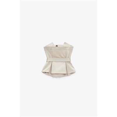 GABARDINE TOP WITH BELT
