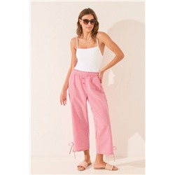 Pantalón Capri cuandros vichy rojo