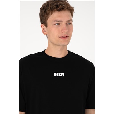 Erkek Oversize Fit Bisiklet Yaka Siyah Tişört