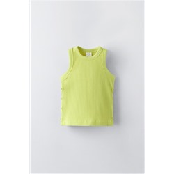 BUTTONED RIBBED T-SHIRT
