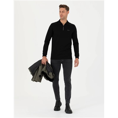 Siyah Regular Fit Sweatshirt