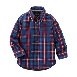 Plaid Button-Front Shirt