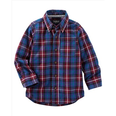 Plaid Button-Front Shirt