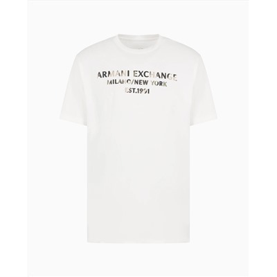 REGULAR FIT T-SHIRT WITH CAMOUFLAGE LOGO IN ASV COTTON