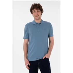 Erkek Regular Fit Polo Yaka Koyu Mavi Basic Tişört
