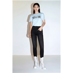 Vaquero skinny fit de tiro alto Negro