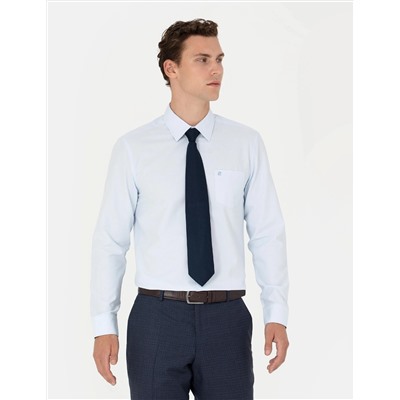 Açık Mavi Regular Fit Uzun Kollu Basic Gömlek