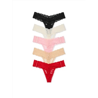 Victoria's Secret 5-Pack Bridal Lace Thong Panties