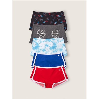 PINK 5-PACK COTTON BOYSHORT