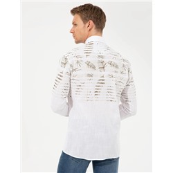 Yeşil Slim Fit Uzun Kollu Gömlek