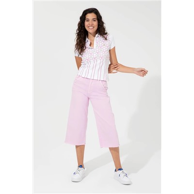 Kadın Pembe Polo Yaka Tişört
