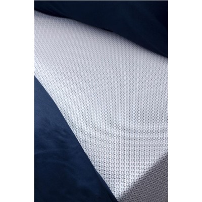 Coyne King Size %100 Pamuk Baskılı Saten Nevresim Takımı - Lacivert