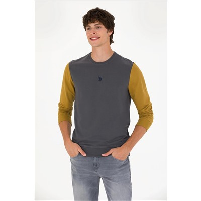 Erkek Antrasit Bisiklet Yaka Sweatshirt