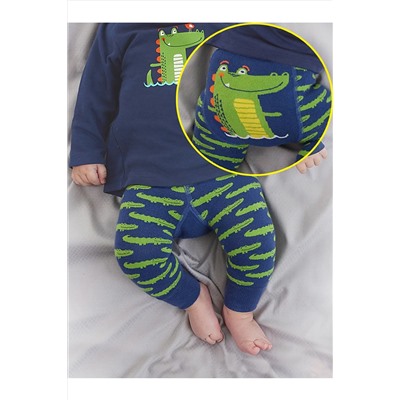 Denokids Timsah Erkek Bebek Lacivert Örme Tayt-Pantolon CFF-22S1-141