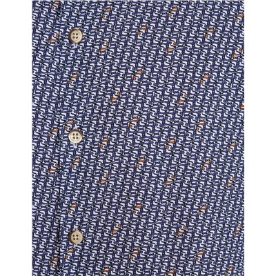 Lacivert Slim Fit Uzun Kollu Gömlek