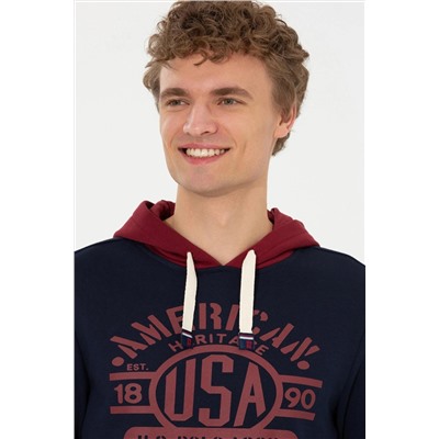Erkek Lacivert Kapüşonlu Sweatshirt
