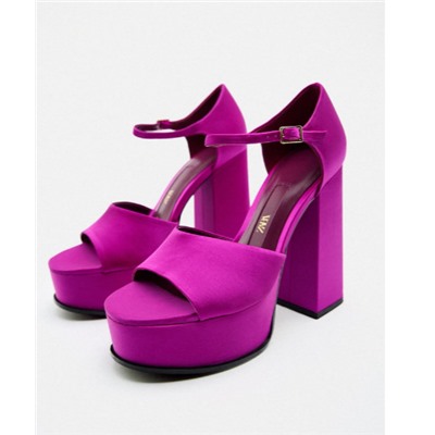 SATIN PLATFORM SANDALS