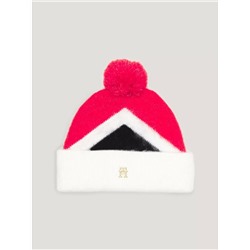 Tommy Hilfiger TH Logo Argyle Pom Beanie