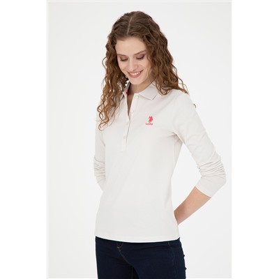 Kadın Taş Basic Polo Yaka Sweatshirt