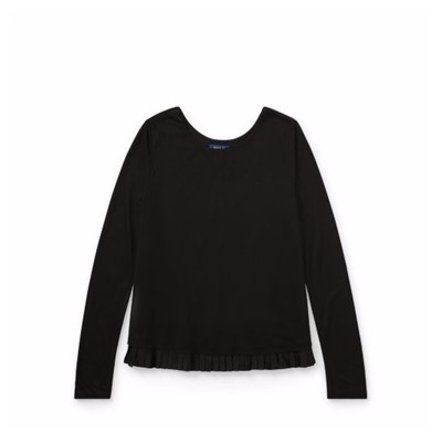 Pleated-Hem Jersey Top