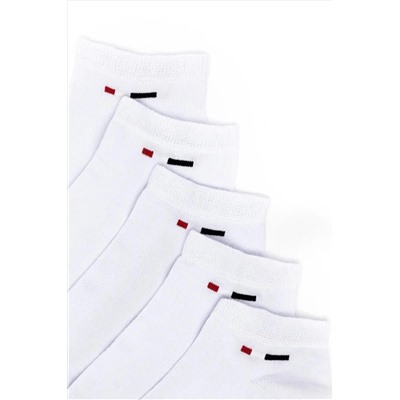 U.S. Polo Assn., 5’li Paket Çorap Beyaz - Regular Fit  - Şık ve Rahat Tasarım (Erkek/Bayan)