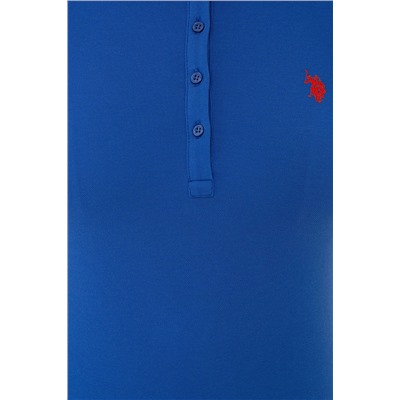 Kadın Saks Basic Polo Yaka Tişört