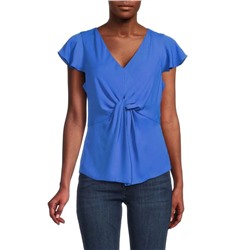 BCBGMAXAZRIA ​Twist Flutter Sleeve Top