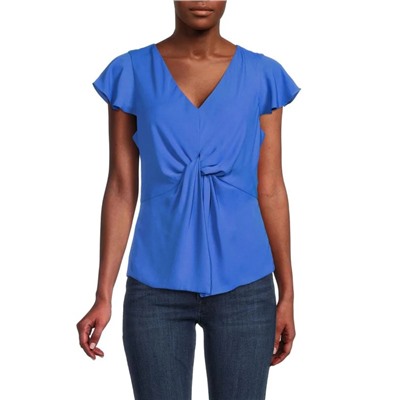 BCBGMAXAZRIA ​Twist Flutter Sleeve Top