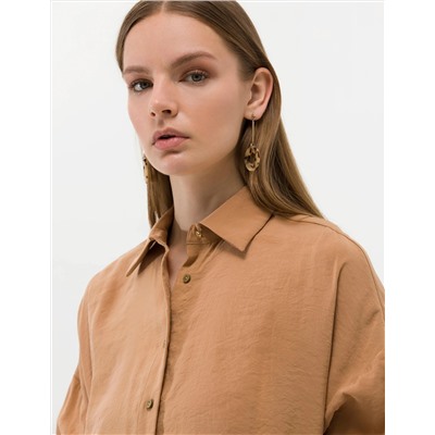 Taba Oversize Uzun Kollu Gömlek