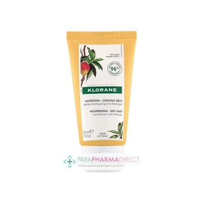 Klorane Mangue Après Shampooing Nutrition - Cheveux Secs 50 ml