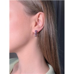 Серьги из серебра с фианитами родированные 925 пробы с-7188р215