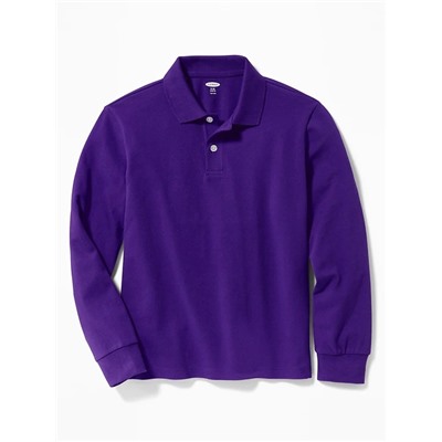 Uniform Built-In Flex Long-Sleeve Pique Polo for Boys