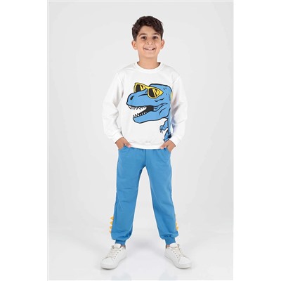 AHENGİM Kids Gözlüklü Dinazor Baskılı Eşofman Takımı Ak2240 1-2-10001177