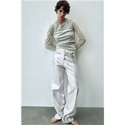 TRF HIGH-WAIST METALLIC JEANS