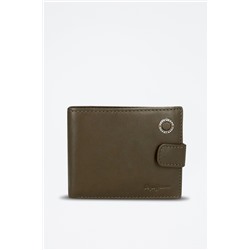Cartera piel Badge Caqui