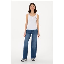 Kadın Mavi Loose Fit Jean Pantolon