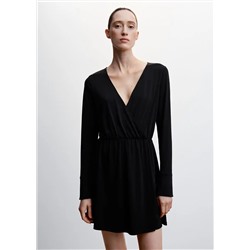 Vestido escote cruzado -  Mujer | MANGO OUTLET España