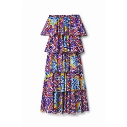 Vestido largo volantes Stella Jean