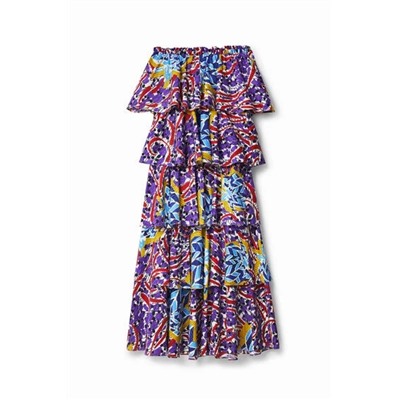 Vestido largo volantes Stella Jean