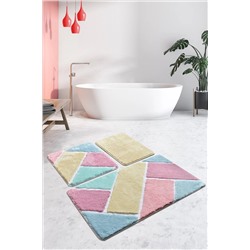 Chilai Home Colore Renkli 3 lü Set Klozet Takımı, Banyo Paspas Seti Halısı 8682125936352