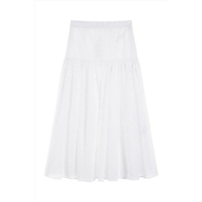 Falda midi Blanco