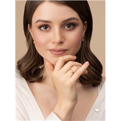 Серьги из золочёного серебра с нат. цитрином 925 пробы 2-311з405