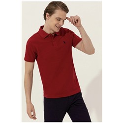 U.S. Polo Assn. Bordo Polo Yaka Erkek Cepsiz Basic T-shirt GTP.041.IY.022