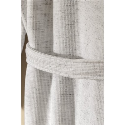 Rayana %100 Pamuk Kapüşonlu Unisex Bornoz - Gri