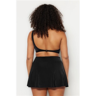 Siyah Şort Etekli Mini Büyük Beden Bikini Altı TBBSS23CR00015
