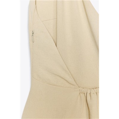 HALTER TWO-PIECE EFFECT JUMPSUIT