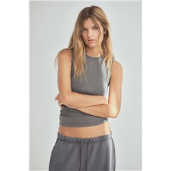 RIBBED OPEN-BACK TOP